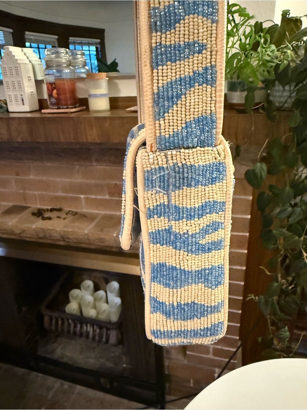 Staud Tommy Shoulder Bag - Blue and Cream Zebra-Print - Picture 6 of 8